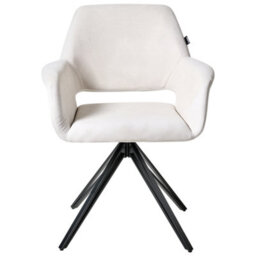 Beliani Set Of 2 Dining Chairs Ciney Fabric Off-White - thumbnail 5