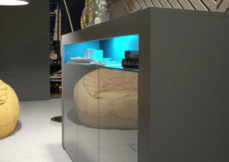Tv Unit 155Cm Sideboard Cabinet Cupboard Tv Stand Living Room High Gloss Doors - Dark Grey - thumbnail 3