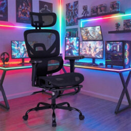 Gainoom Mesh Ergonomic Office Chair Swivel Rolling High Back Desk Chair With Footrest - thumbnail 6