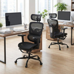 Gainoom Mesh Ergonomic Office Chair Swivel Rolling High Back Desk Chair With Footrest - thumbnail 4