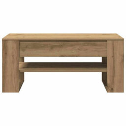Berkfield Coffee Table Artisan Oak Solid Oak Wood Medium Coffee Table - thumbnail 6