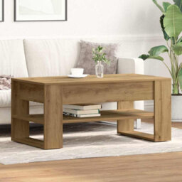 Berkfield Coffee Table Artisan Oak Solid Oak Wood Medium Coffee Table