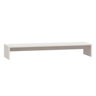 Vidaxl Monitor Stand White 100X27X15 Cm Solid Wood Pine - image 1