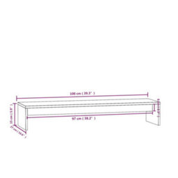 Vidaxl Monitor Stand White 100X27X15 Cm Solid Wood Pine - thumbnail 8