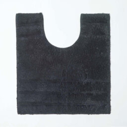 Homescapes Spa Supreme Luxury Black Bath Mat And Pedestal Set - thumbnail 3
