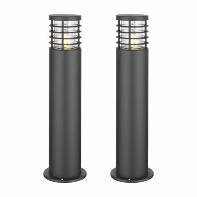 First Choice Lighting Set Of 2 Bloom Black Ip44 Outdoor 50Cm Post Lights - image 1