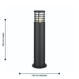 First Choice Lighting Set Of 2 Bloom Black Ip44 Outdoor 50Cm Post Lights - thumbnail 6