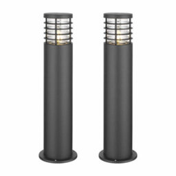 First Choice Lighting Set Of 2 Bloom Black Ip44 Outdoor 50Cm Post Lights - thumbnail 1