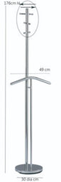 Aspect Furniture Ethan Free Standing Coat Stand W/ Suit Butler/silver Clothes Valet Stand - thumbnail 3
