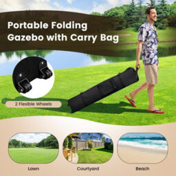 Costway 4M X 4M Pop Up Gazebo Canopy Tent W/ Netting Mesh Sidewalls - thumbnail 3