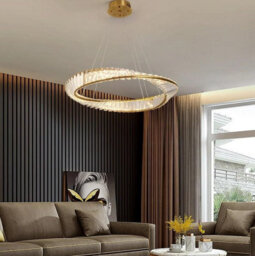 Led Hanging Light Pendant Lamp Gold Chandelier 58Cm 3 Color Lights - thumbnail 3