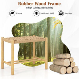 Kitchen Dining Counter Stool Set Of 2 Counter Height Woven Paper Seat Dining - thumbnail 6