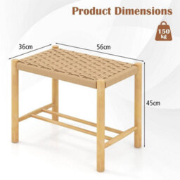 Kitchen Dining Counter Stool Set Of 2 Counter Height Woven Paper Seat Dining - thumbnail 2