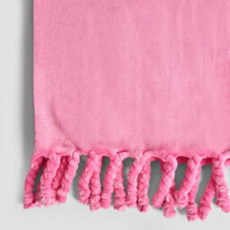 Ohs Ultra Soft Tassel Fleece Throw Lightweight Fluffy Blanket - Hot Pink - thumbnail 2