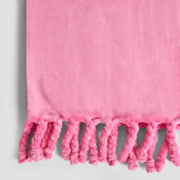 Ohs Ultra Soft Tassel Fleece Throw Lightweight Fluffy Blanket - Hot Pink - thumbnail 5