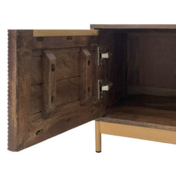 Buttercup Farm Zaine Carving Tv Unit - Mango Wood - L40 X W148 X H46 Cm - Dark Finish - Assembly Required - thumbnail 4