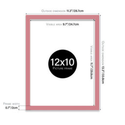 12X10 Pink Picture Frame (30.5 X 25.4Cm) Poster, Photo, Artwork, Gallery Wall Or Print - thumbnail 3