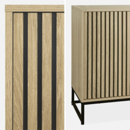 Sweeek - 140Cm Contemporary Sideboard Wood-Effect And 2 Doors Natural 140X40X77 Cm - Lisbonne - thumbnail 4