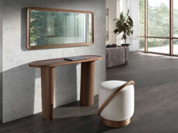 Angel Cerda Elegant Rectangular Walnut Wall Mirror For Modern Spaces - thumbnail 2