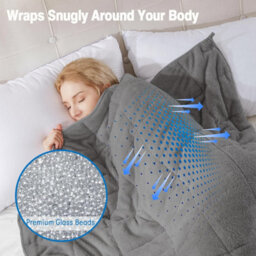 Vivo Dark Grey Teddy Fleece Weighted Blanket Quilted Sherpa Throw Deep Sleep Therapy Relax - 150 X 200Cm - 8Kg - thumbnail 3