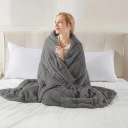 Vivo Dark Grey Teddy Fleece Weighted Blanket Quilted Sherpa Throw Deep Sleep Therapy Relax - 150 X 200Cm - 8Kg - thumbnail 2