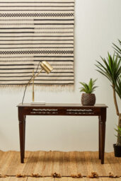 Premier Housewares Interiors By Premier Dark Sheesham Wood Console Table, Vintage Wooden Hallway Console Table With Iron Finishings, Wood Side Table - thumbnail 4