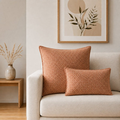 Burgundy Squares Jumbo Cushion Cover 60X60Cm Handmade Cotton Cover - image 1