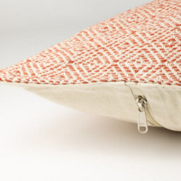Burgundy Squares Jumbo Cushion Cover 60X60Cm Handmade Cotton Cover - thumbnail 4