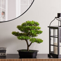 Wyld And Coco 37 Cm Bonsai Artificial Potted Plant, Green And Black Faux Foliage For Indoor Décor - thumbnail 2