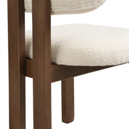 Abrihome Set Of 4, Solid Wood Chairs, Dining Chairs, Suitable For Homes, Restaurants, Living Rooms, And Cafes, Boucle, Walnut Wood Color - thumbnail 6