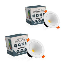 18W Led Ceiling Downlights Set Of 2 Cool White 6000K Slim Adjustable Spotlights Ip20 - thumbnail 1