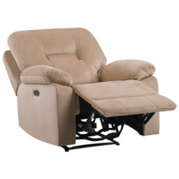 Beliani Electric Recliner Chair Bergen Led Velvet Sand Beige - thumbnail 7