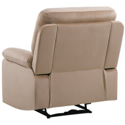 Beliani Electric Recliner Chair Bergen Led Velvet Sand Beige - thumbnail 6