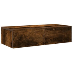 Berkfield Wall Shelf With Drawers Smoked Oak 60X26.5X15 Cm Engineered Wood - thumbnail 2