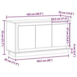 Berkfield Sideboard Old Wood 102X35X55 Cm Engineered Wood - thumbnail 9