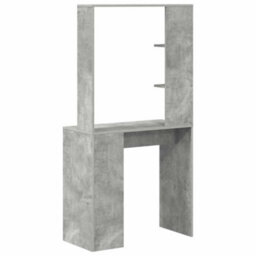 Berkfield Concrete Grey Computer Desk Concrete Grey Engineered Wood Medium - thumbnail 6