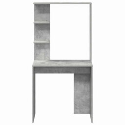 Berkfield Concrete Grey Computer Desk Concrete Grey Engineered Wood Medium - thumbnail 4