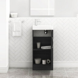 Royal Bathrooms Como 400mm Floor Standing Vanity Unit Hale Black - 1 Door Basin Unit - thumbnail 6