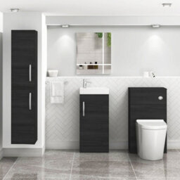Royal Bathrooms Como 400mm Floor Standing Vanity Unit Hale Black - 1 Door Basin Unit - thumbnail 4