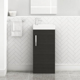 Royal Bathrooms Como 400mm Floor Standing Vanity Unit Hale Black - 1 Door Basin Unit - thumbnail 1