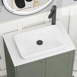 Royal Bathrooms Royal Bathroom Elmore 800mm Matt Green Freestanding Bathroom Vanity Unit 2 Drawer Plain White Worktop With Qubix Basin - thumbnail 4