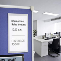 Durable Duraframe Grip Fabric Adhesive Magnetic Signage Frame - A4 - Silver - thumbnail 6
