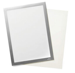 Durable Duraframe Grip Fabric Adhesive Magnetic Signage Frame - A4 - Silver - thumbnail 1