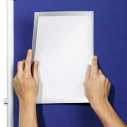 Durable Duraframe Grip Fabric Adhesive Magnetic Signage Frame - A4 - Silver - thumbnail 7