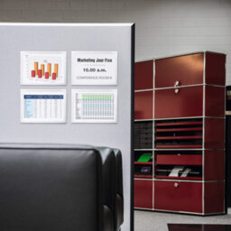 Durable Duraframe Grip Fabric Adhesive Magnetic Signage Frame - A4 - Silver - thumbnail 9