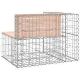Vidaxl Garden Bench Gabion Design 92X71X65.5 Cm Solid Wood Douglas Garden Benches - thumbnail 5