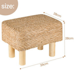 Foot Stool Rectangle Ottoman Hand Weave 39X28X28Cm Multifunctional Footrest - thumbnail 2