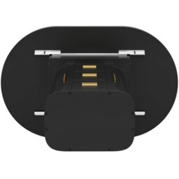 Abrihome Extendable Round Kitchen Table 118-158Cm Black, 3-Tier Storage, Seats 6, Dining Room - thumbnail 9