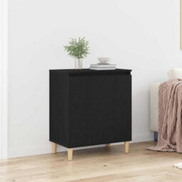 Berkfield Black Oak Sideboard, 60X35X70 Cm, Made Of Engineered Wood - thumbnail 1
