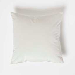 Homescapes Cream Velvet Cushion, 45 X 45 Cm